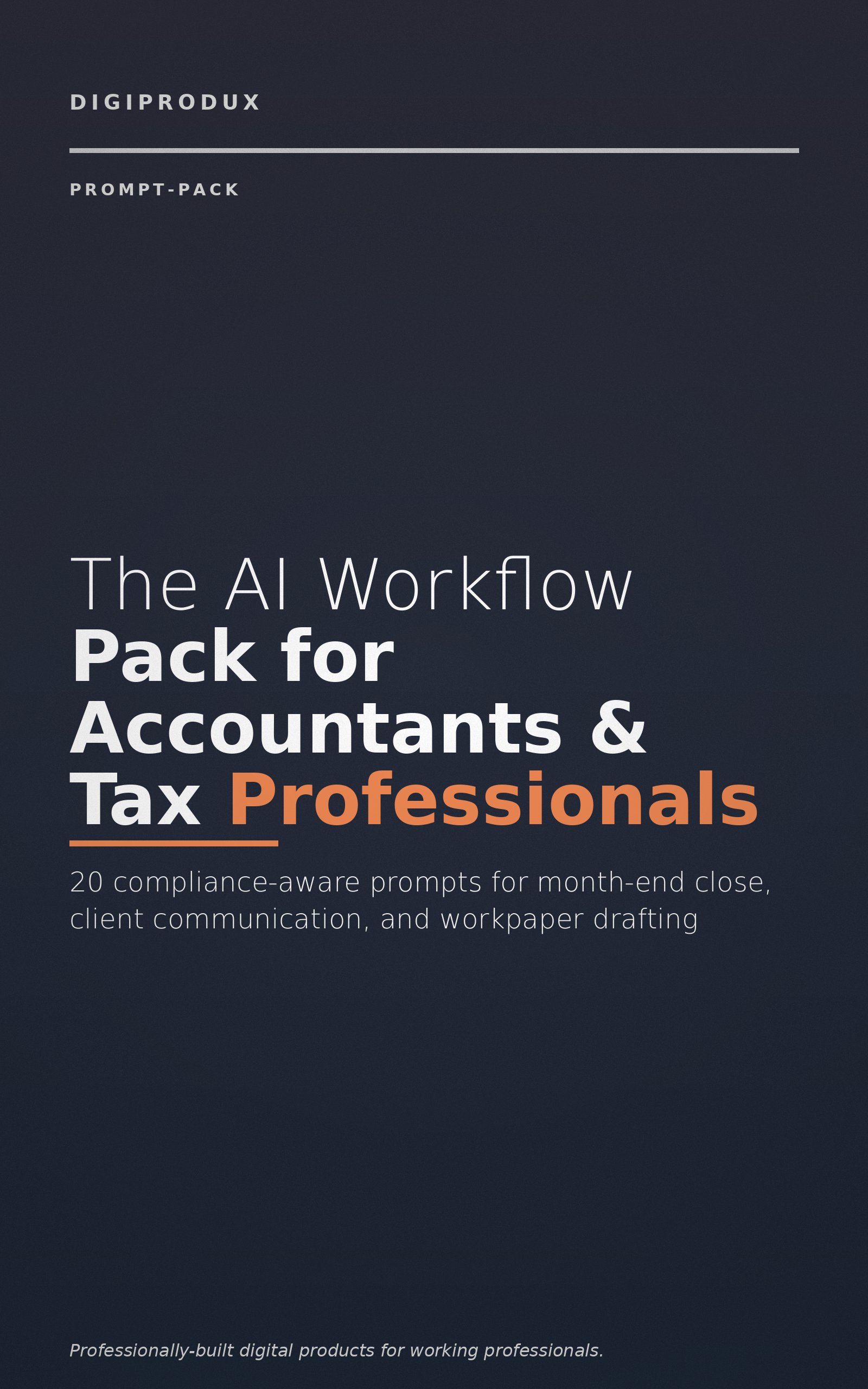 The AI Workflow Pack for Accountants & Tax Professionals — cover